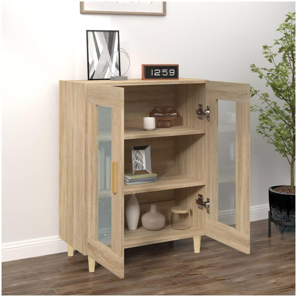 Credenza Rovere Sonoma 69,5x34x90 Cm In Legno Multistrato - Foto 3