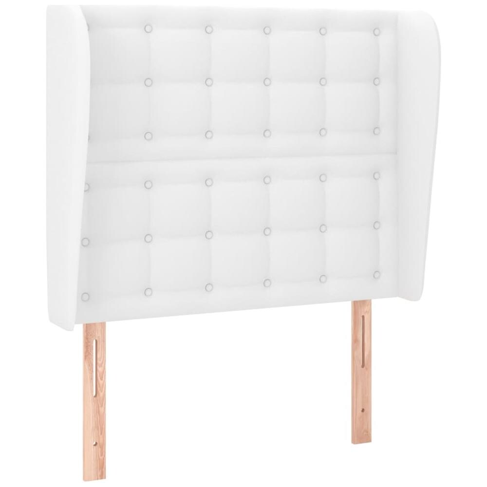 Testiera Ad Orecchio Bianca 83x23x118/128 Cm In Similpelle - Foto 2