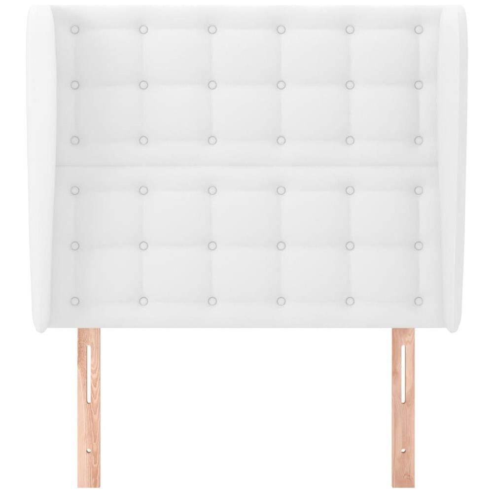 Testiera Ad Orecchio Bianca 83x23x118/128 Cm In Similpelle - Foto 3