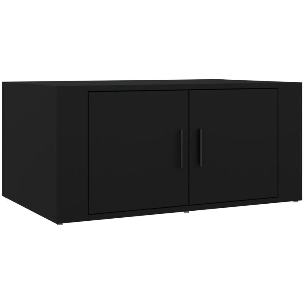Tavolino Da Salotto Nero 80x50x36 Cm In Legno Multistrato - Foto 2