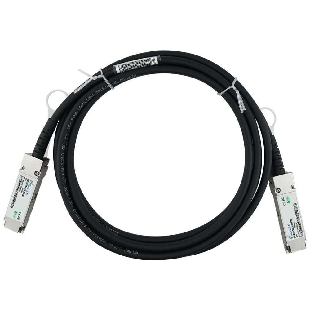 SFP-DAC40-3M-BL cavo InfiniBand e in fibra ottica QSFP Nero, Argento - Foto 1