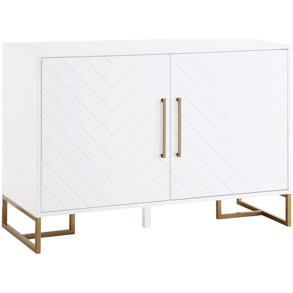 Herringbone Consolle A 2 Ante In Metallo Bianco - Foto 1