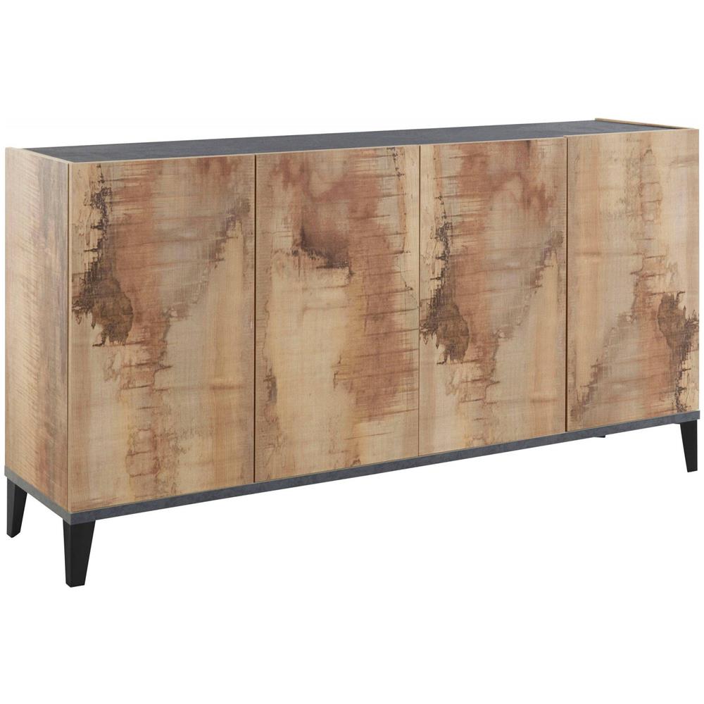 Credenza Ashley, Madia Da Cucina A 4 Ante, Buffet Da Soggiorno, 100% Made In Italy, Cm 160x40h82, Ardesia E Acero - Foto 2