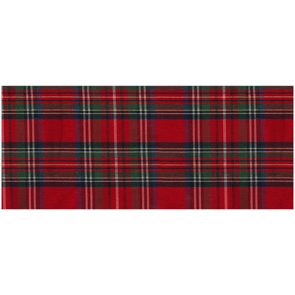 Tappeto Passatoia Con Retro Antiscivolo Disegno Natalina Lurex Tartan Scozzese Rosso 50x320 Natalina - Foto 2