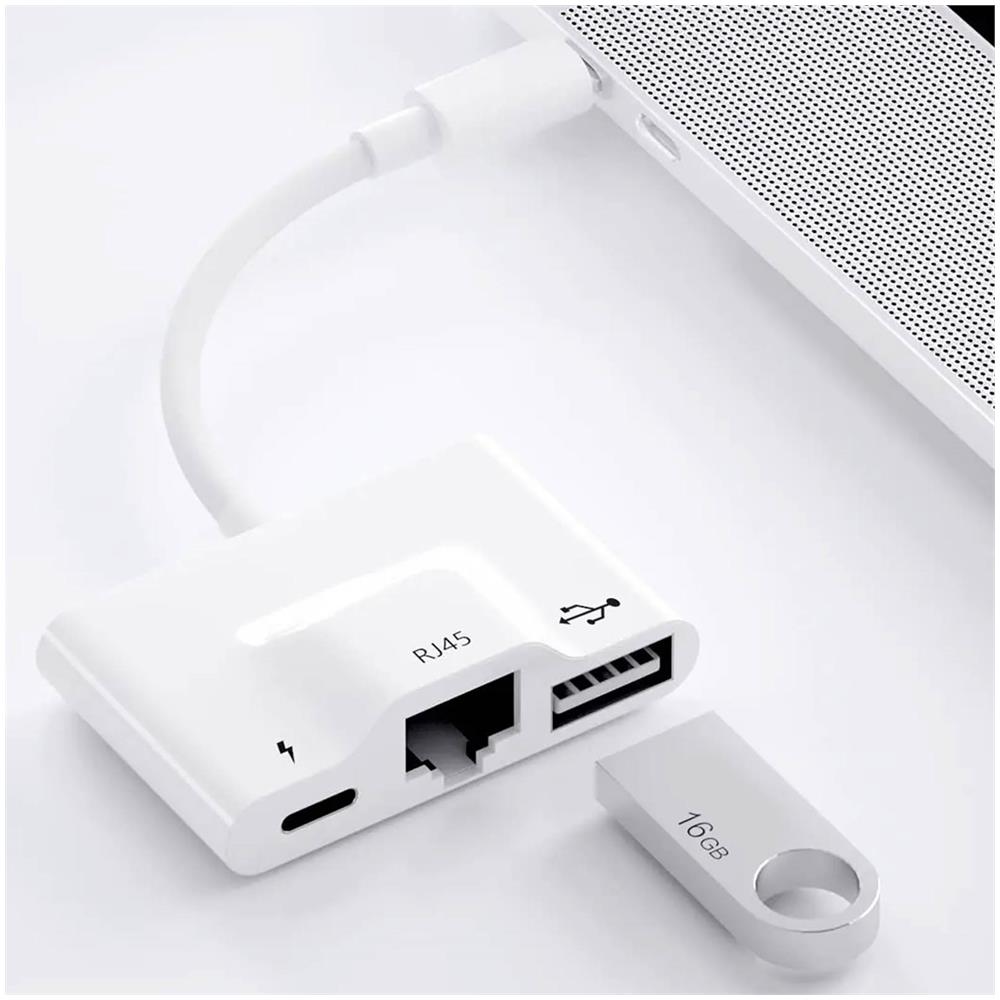 Adattatore Usb-c A Ethernet / Usb / Usb-c Compatto Plug And Play - Foto 2