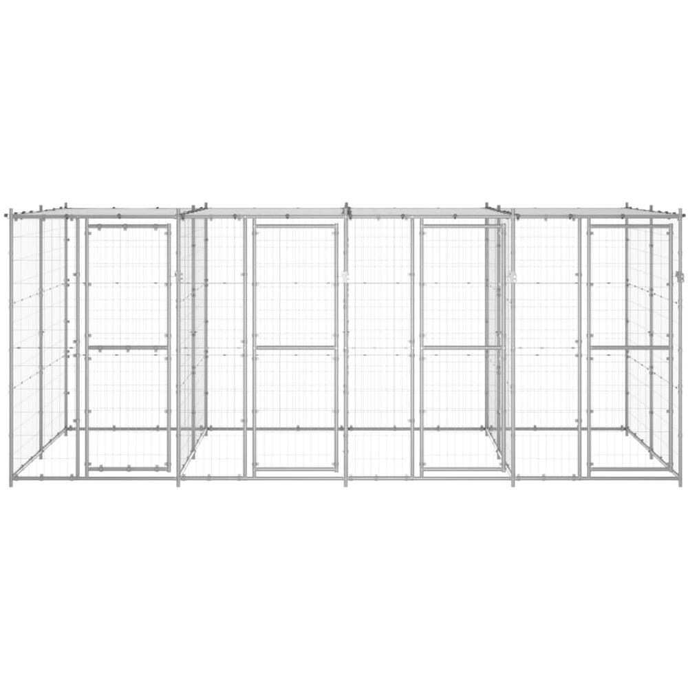 Gabbia Per Cani Da Esterno In Acciaio Zincato Con Tetto 9,68m - Foto 2