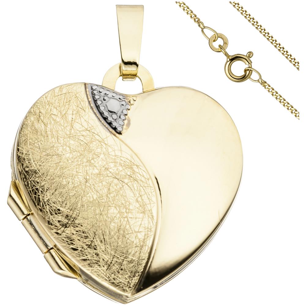 Ciondolo Cuore Da Aprire Per 2 Foto 333 Oro Con Catena 45 Cm - Foto 1