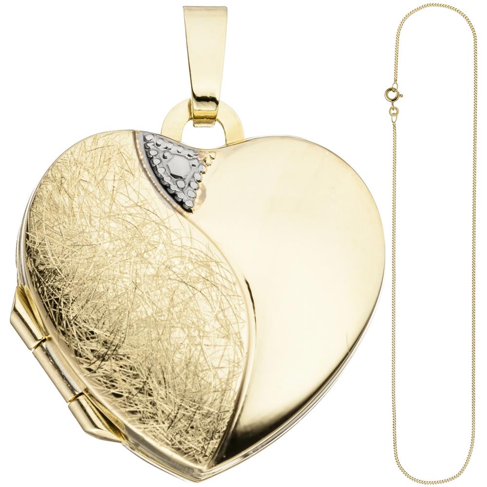 Ciondolo Cuore Da Aprire Per 2 Foto 333 Oro Con Catena 45 Cm - Foto 2