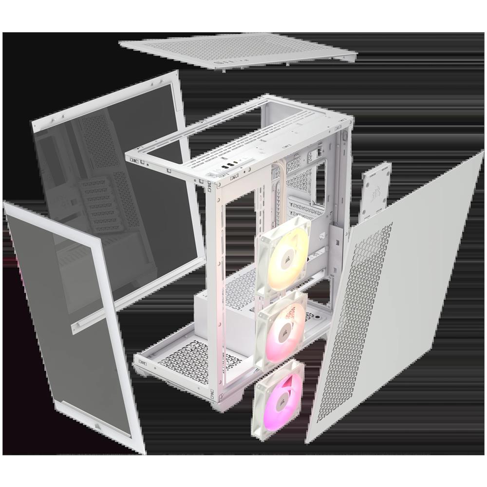 Case A 3500X Middle Towe ARGB 3500X Vetro Temperato No-Power minITX /mATX /ATX /E-ATX 2 x USB 3.2 Colore Bianco - Foto 6