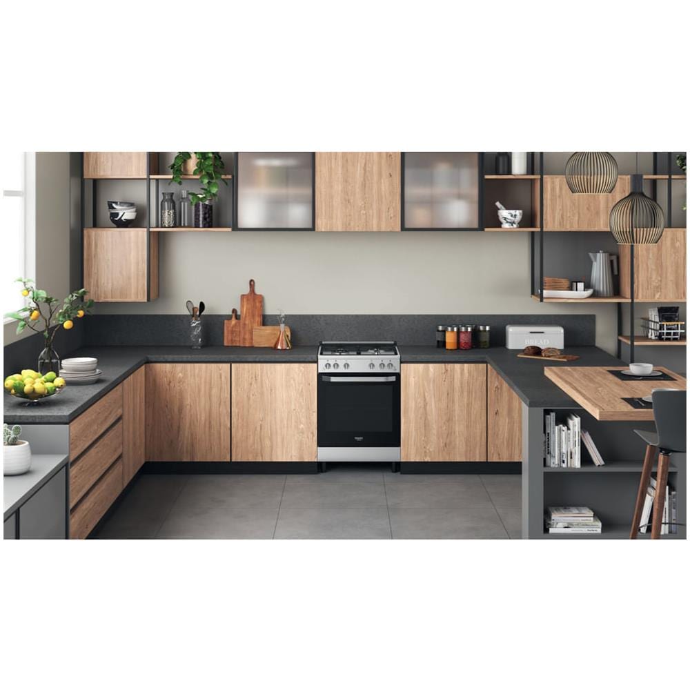 Cucina Elettrica HS67G2PMX 4 Fuochi a Gas Forno Elettrico Multifunzione Termoventilato Classe A+ 60 cm Colore Inox - Foto 12