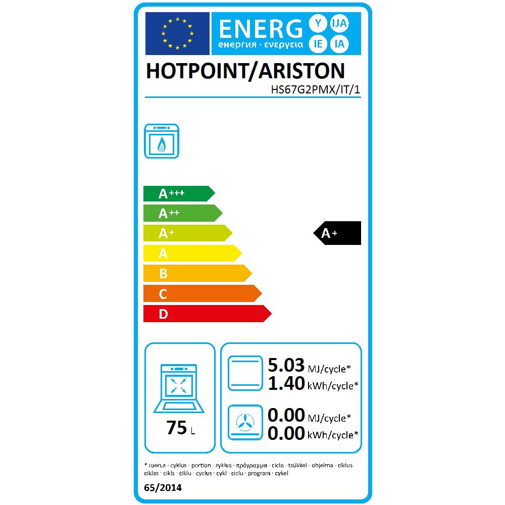 Cucina Elettrica HS67G2PMX 4 Fuochi a Gas Forno Elettrico Multifunzione Termoventilato Classe A+ 60 cm Colore Inox - Foto 2