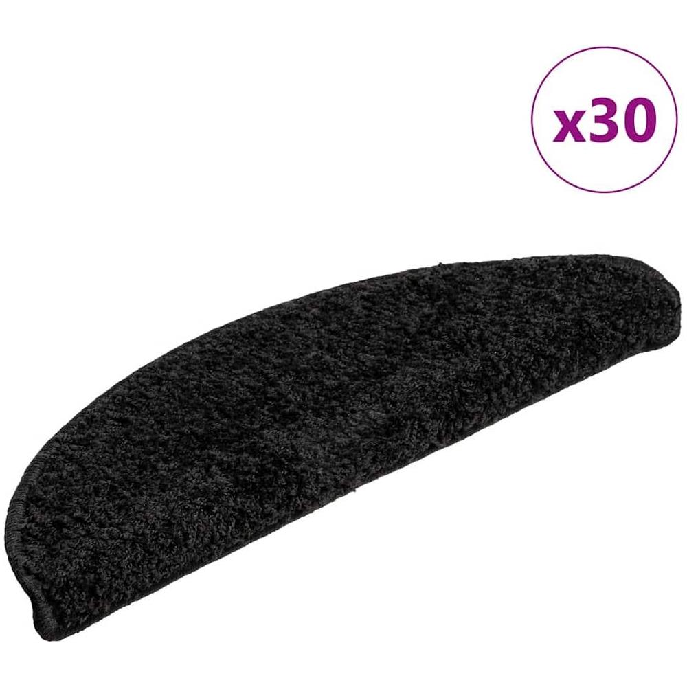 Tappetini per Scale 30 pz Neri 56x17x3 cm - Foto 1