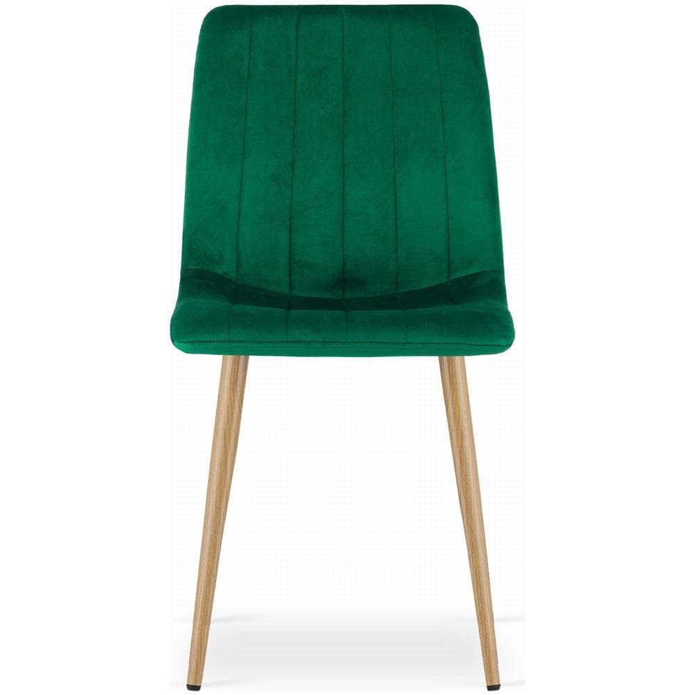 Sedia JEWA - Velluto verde scuro con gambe in legno CODICE 3916 x 1 - Foto 2