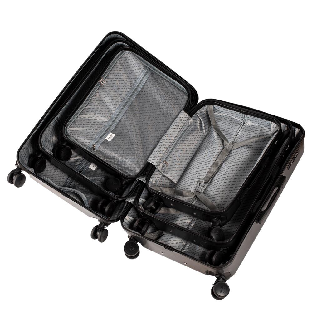 Set di valigie Wings Golden Eagle da 3 pezzi - Nero, Policarbonato - Foto 5