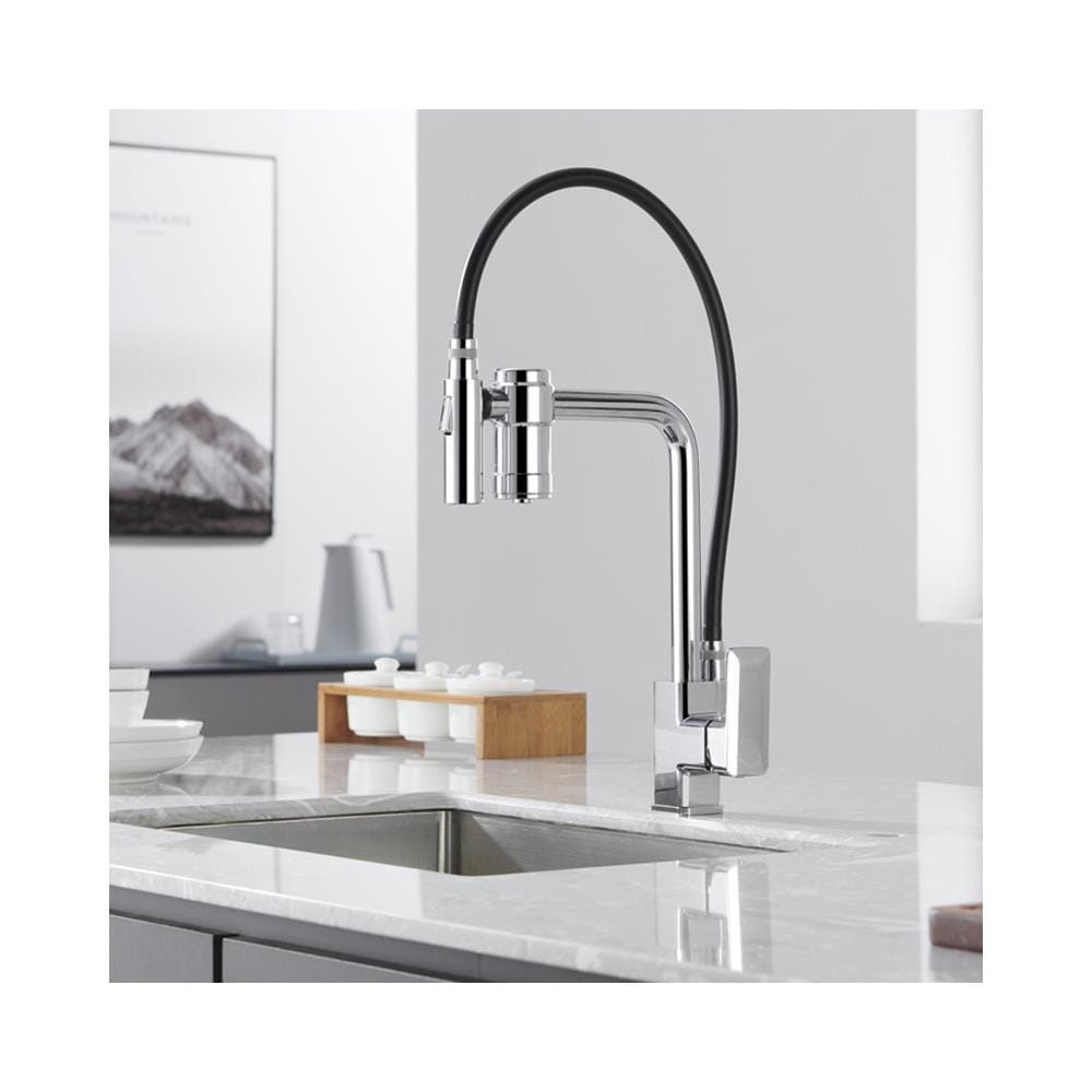 Rubinetto per lavello da cucina, Blackswan, tipo M373, modello cromato, con uscita acqua purificata e doccia mobile a 2 modalità, misura 49 cm - Foto 2