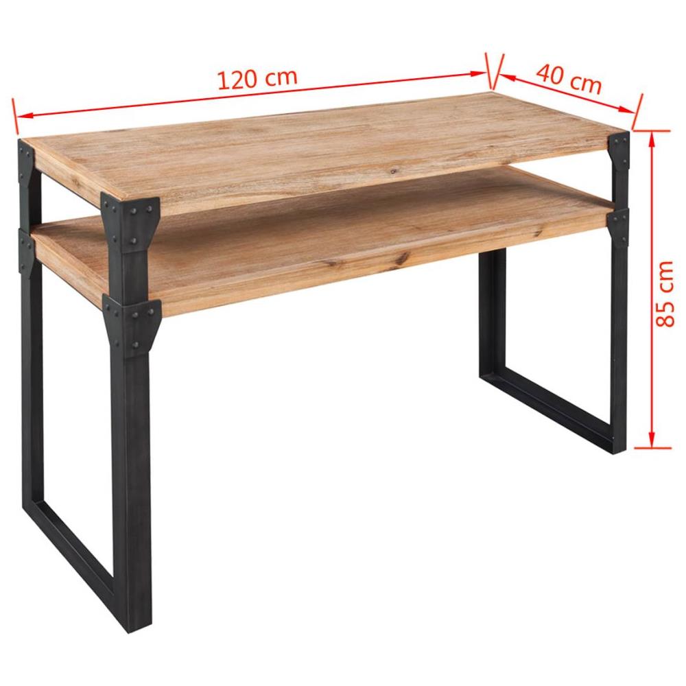 Tavolo Consolle In Legno Massello Di Acacia 120x40x85 Cm - Foto 10