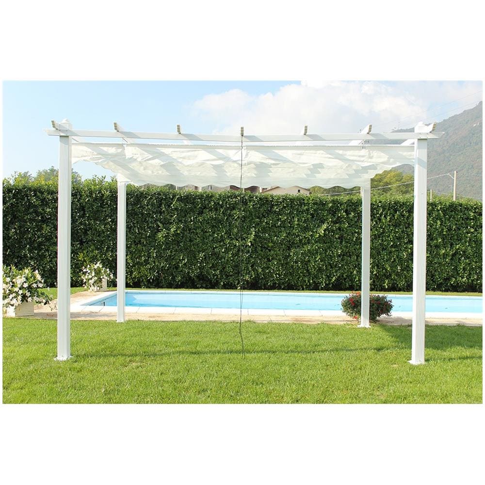 Gazebo 3x4 Metri Onda In Ferro Nero - Telo Beige Per Esterno, Giardino O Copriauto - Foto 6