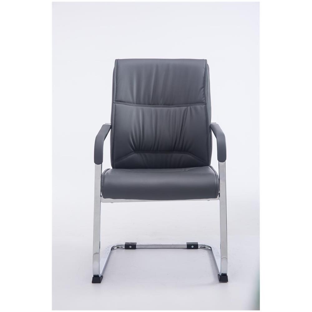 Sedia Cantilever XXL con Braccioli Anubis I Sedia Ospite Ufficio in Similpelle I Sedia Studio Carico Max 260 kg I Sedia Imbottita Attesa Grigio - Foto 2