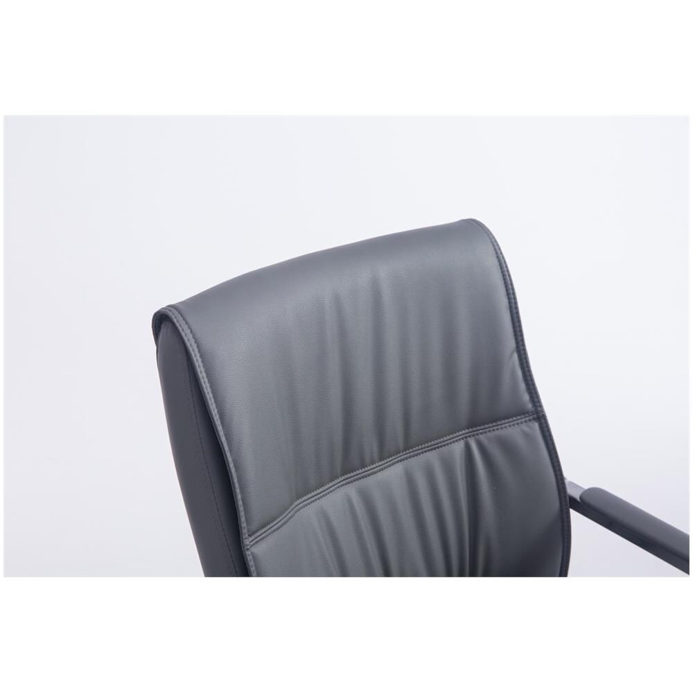 Sedia Cantilever XXL con Braccioli Anubis I Sedia Ospite Ufficio in Similpelle I Sedia Studio Carico Max 260 kg I Sedia Imbottita Attesa Grigio - Foto 5