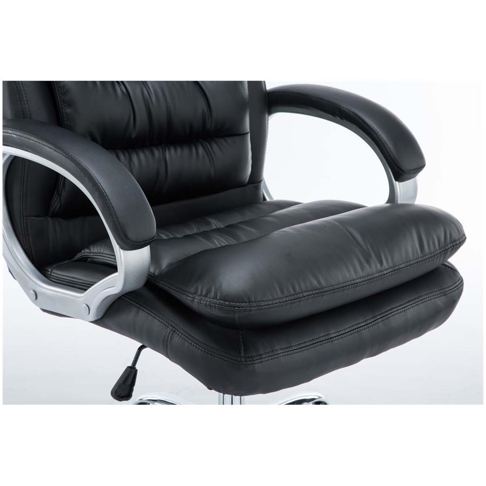 Sedia Ufficio Vancouver XXL in Similpelle I Poltrona Elegante Direttore Carico Max 235 kg I Poltrona Ergonomica Imbottita e Rinforzata Nero - Foto 2