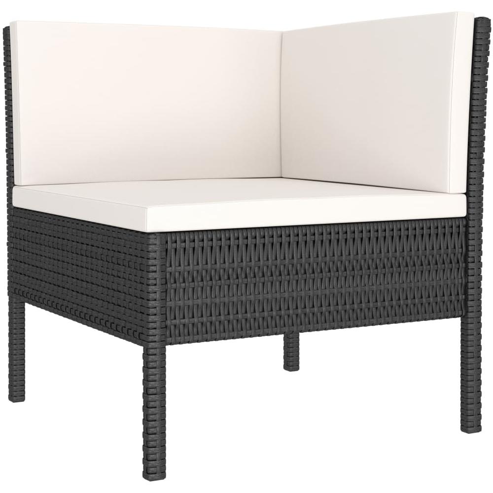 Set Divani da Giardino 3 pz con Cuscini in Polyrattan Nero - Foto 2