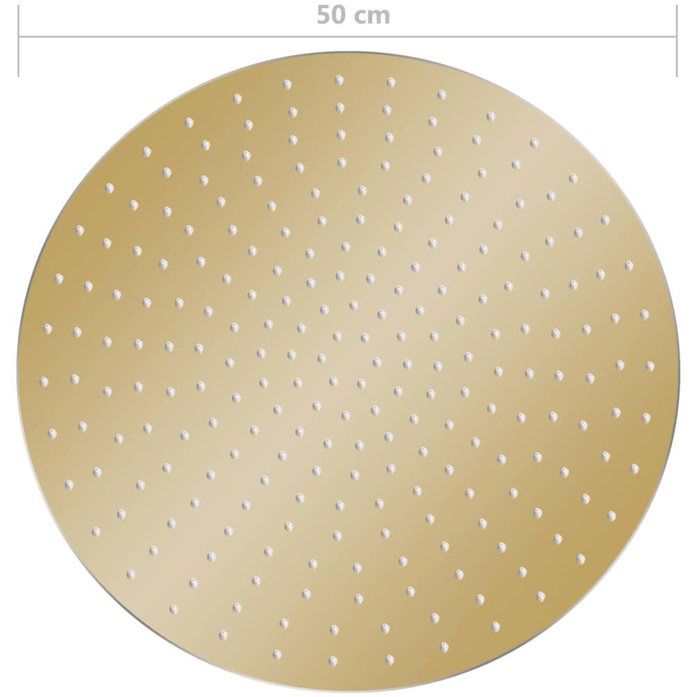 Testa Doccia A Pioggia In Acciaio Inox 50 Cm Rotonda Oro - Foto 7