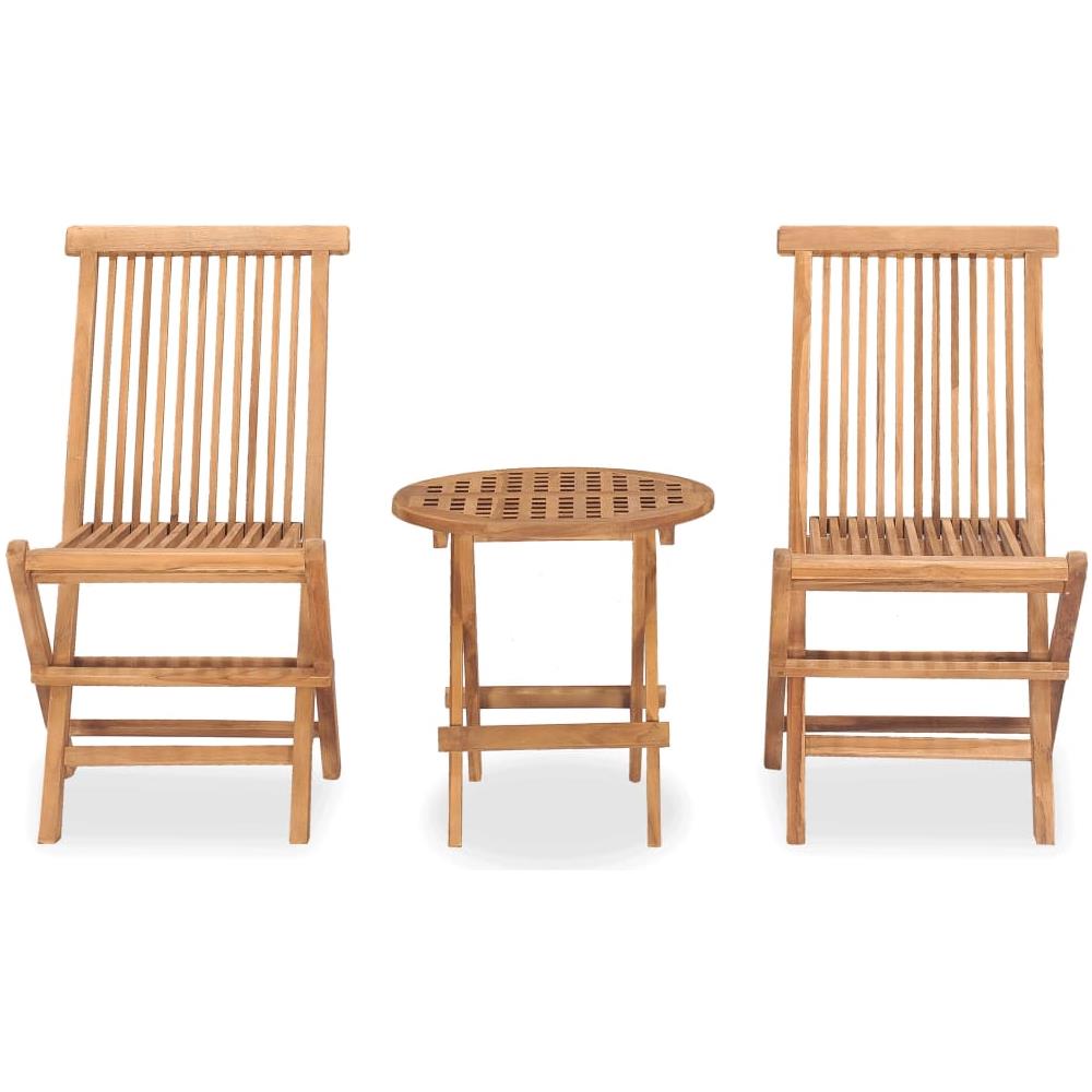 Set da Pranzo da Giardino Pieghevole 3 pz in Massello di Teak - Foto 2