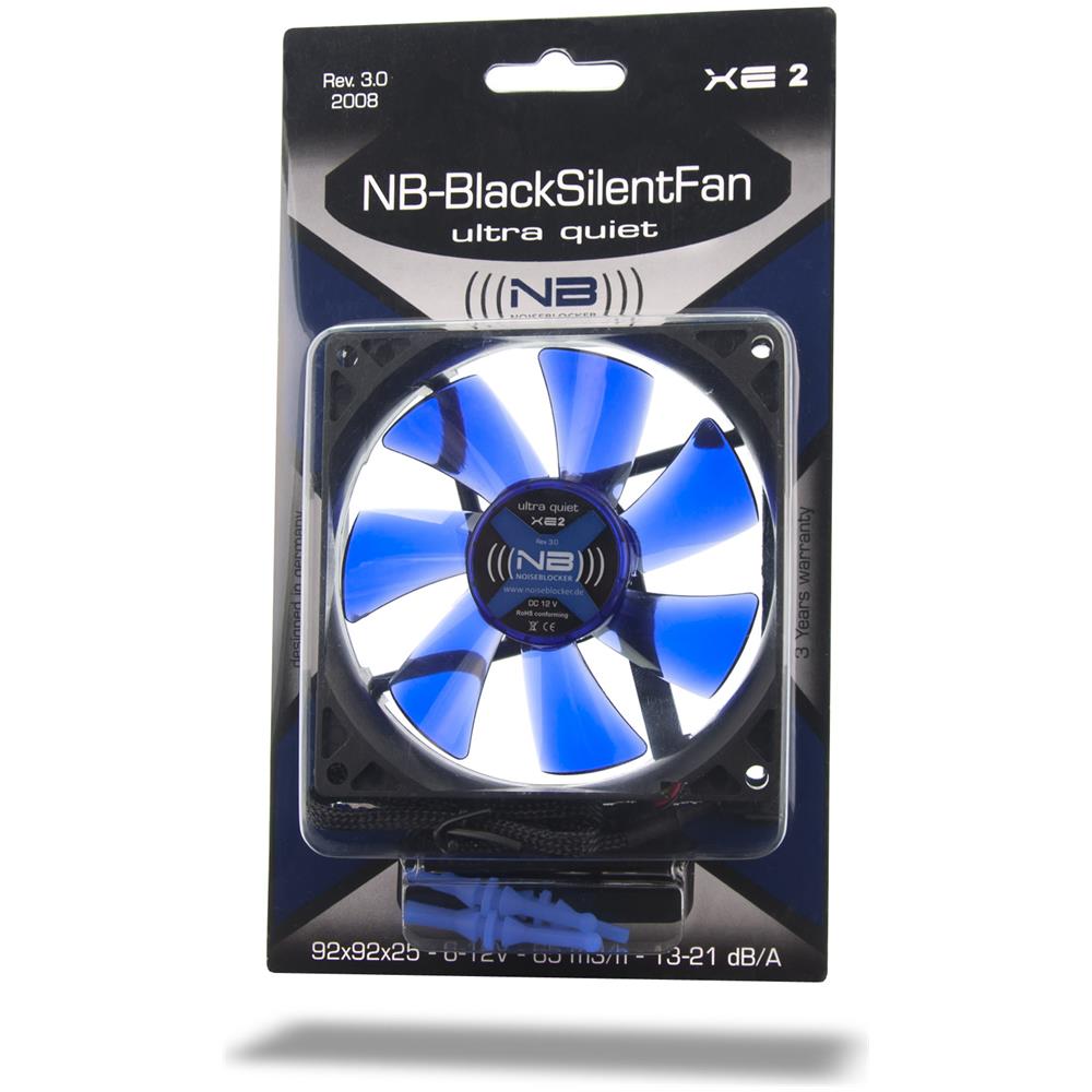 XE2, Disco rigido, Ventilatore, -10 - 65 °C, Nero, Blu, 3.5 - 13.2, 92 x 25 x 92 mm - Foto 1