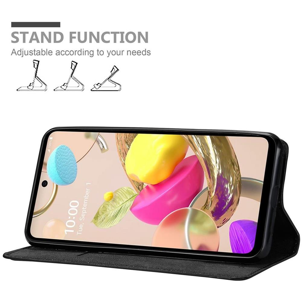 Cadorabo Custodia Compatibile Con Lg K42 In Nero Di Notte - Coperchio Protettiva Con Chiusura Magnetica, Funzione Stand E Tasca Per Le Carte - Foto 2