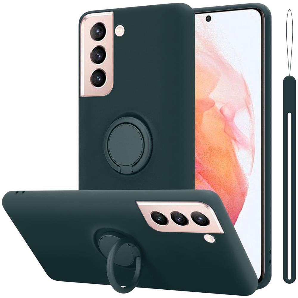 Custodia Compatibile Con Samsung Galaxy S21 5g In Liquid Verde - Coperchio Protettivo In Silicone Tpu Flessibile Con Anello - Foto 1