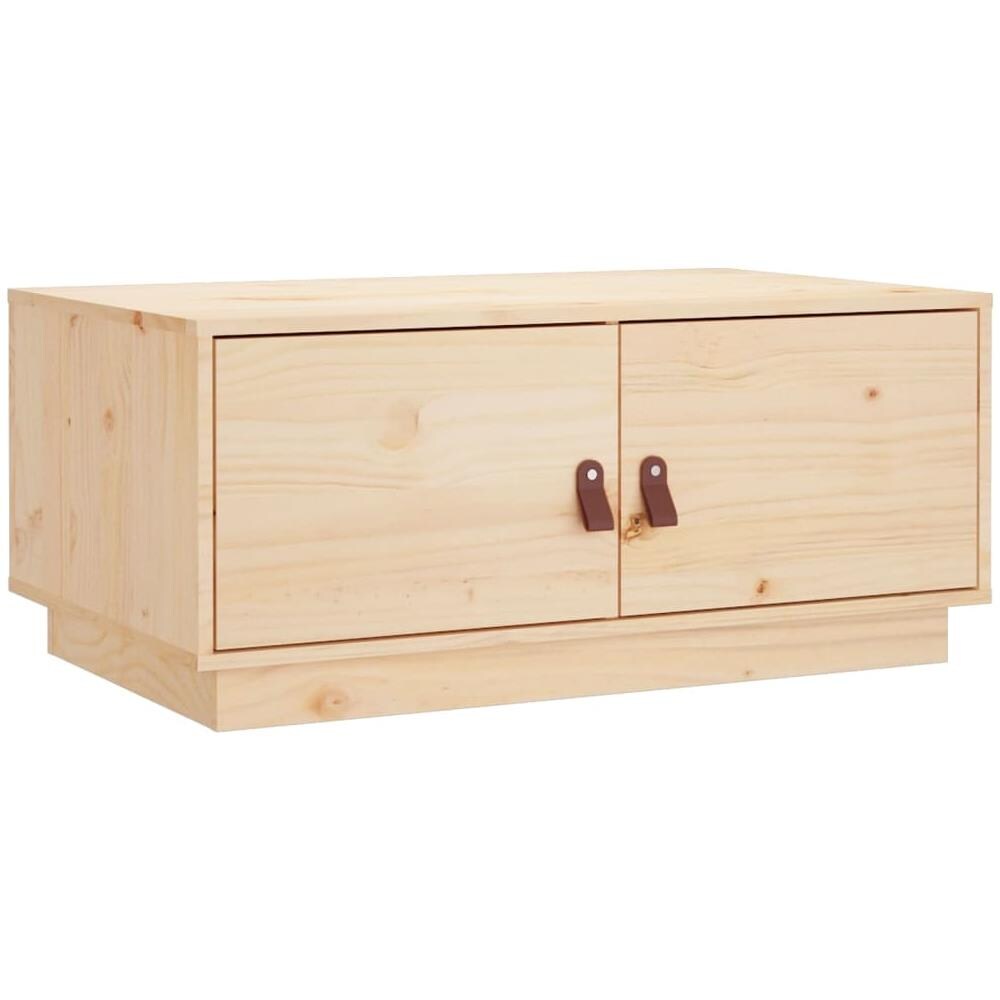 Tavolino Da Salotto 80x50x35 Cm Legno Massello Di Pino - Foto 2