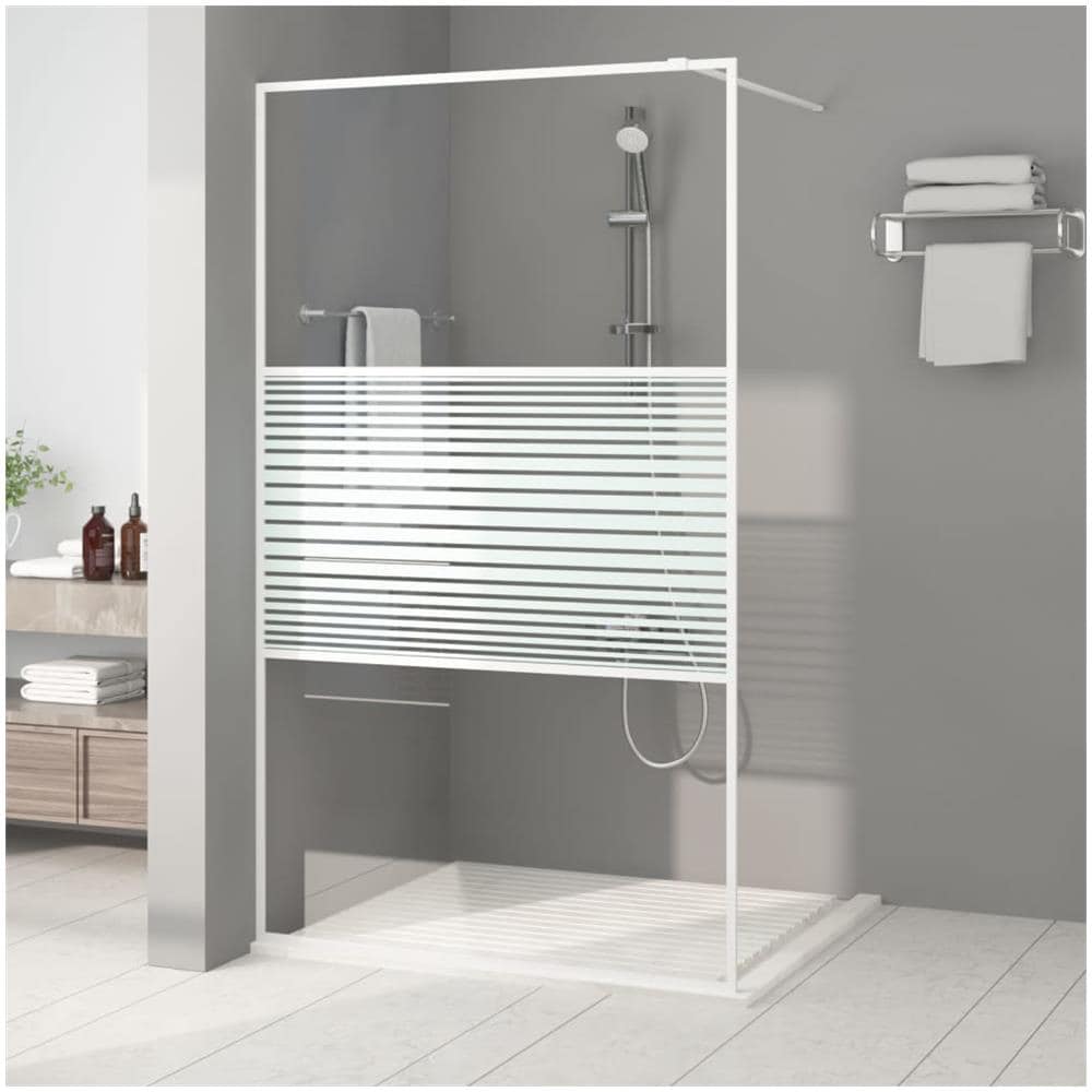 Parete Doccia Walk In Bianca 115x195 Cm Vetro Trasparente Esg - Foto 1