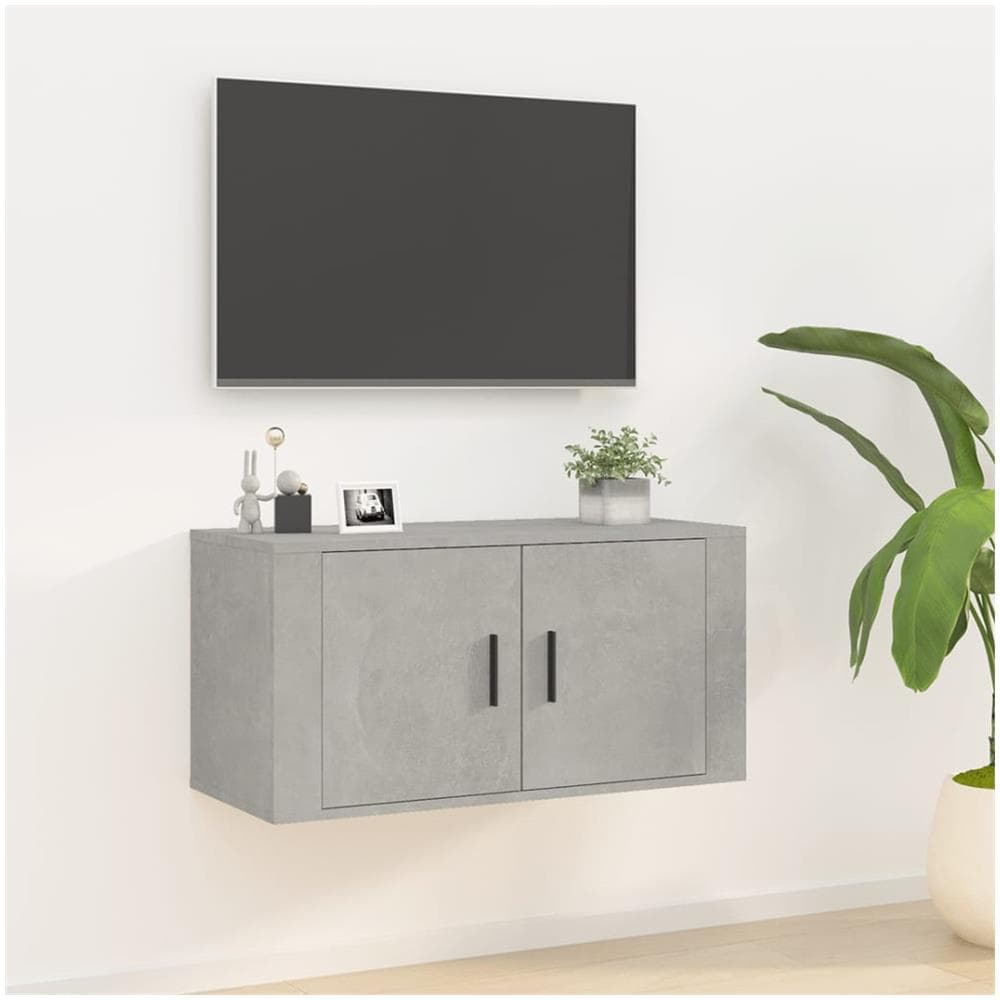Mobile Porta Tv A Parete Grigio Cemento 80x34,5x40 Cm - Foto 1