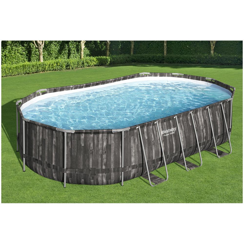 5611R piscina fuori terra Piscina con bordi Piscina ovale 20241 L Legno - Foto 12
