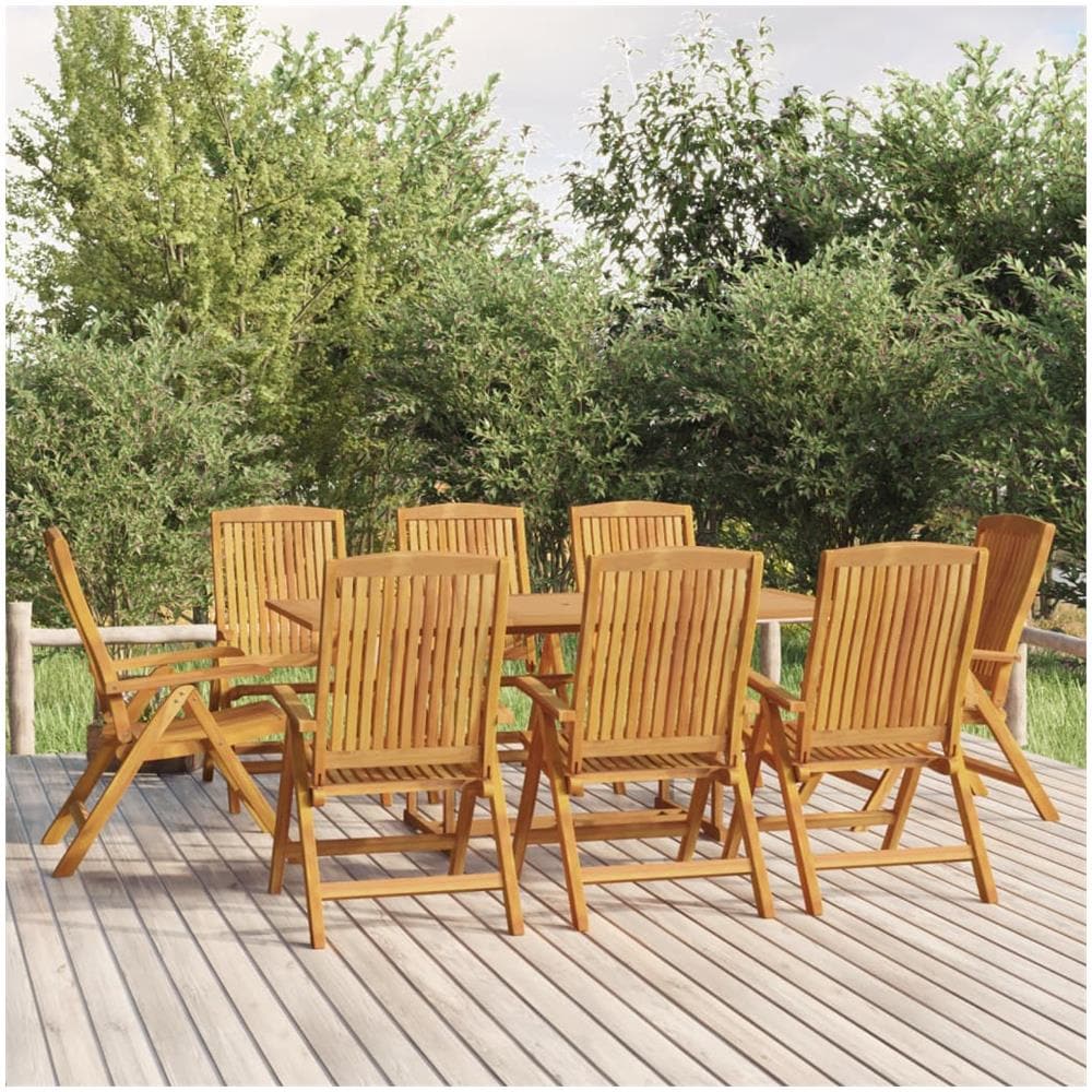 Set Da Pranzo Per Giardino 9 Pz In Legno Massello Di Teak - Foto 1