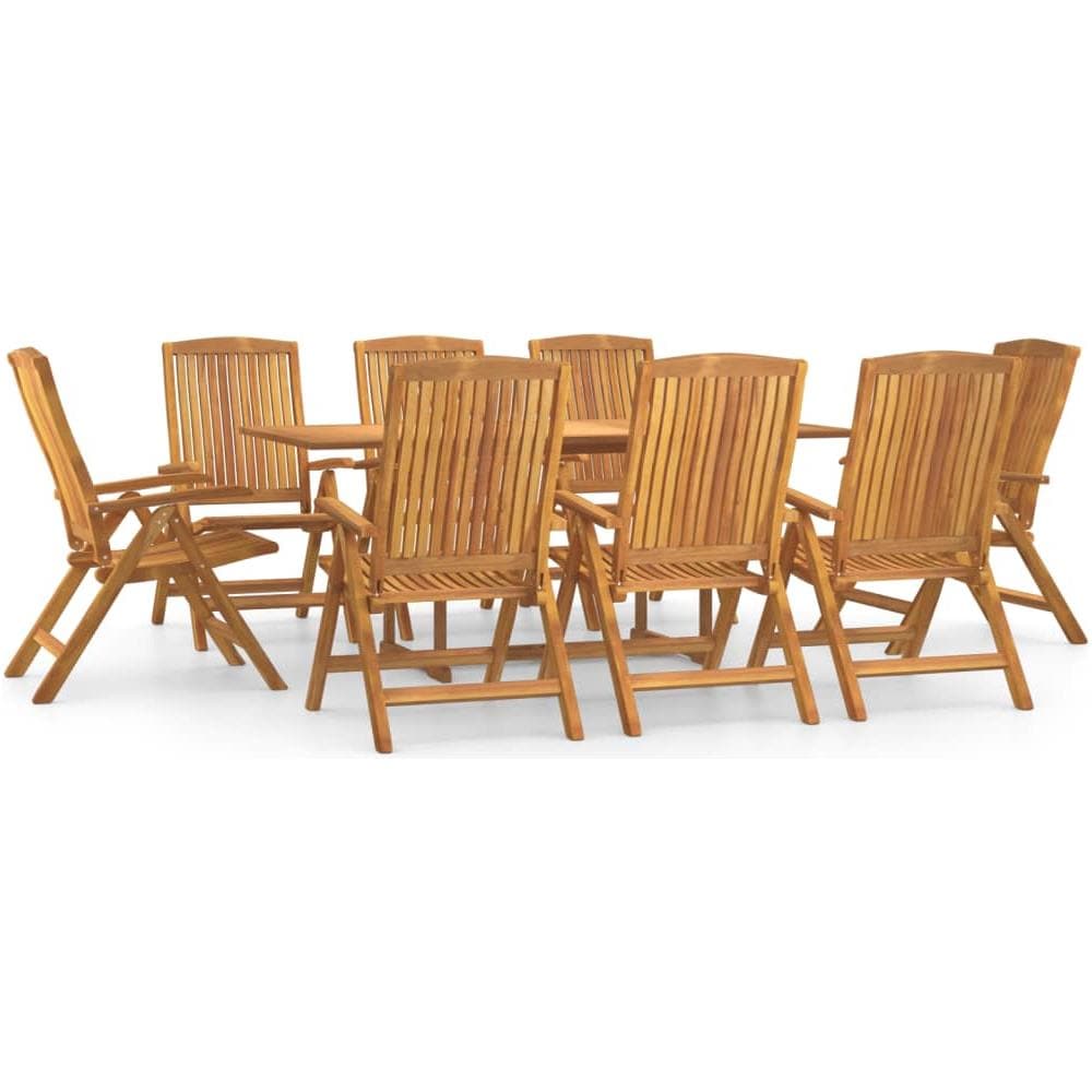 Set Da Pranzo Per Giardino 9 Pz In Legno Massello Di Teak - Foto 2
