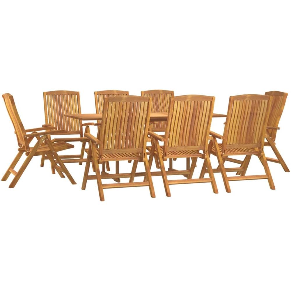Set Da Pranzo Per Giardino 9 Pz In Legno Massello Di Teak - Foto 3