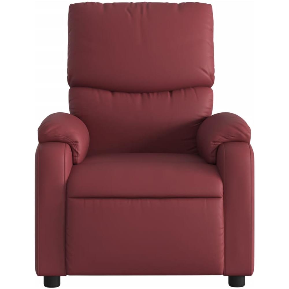 Poltrona Reclinabile Rosso Vino In Similpelle - Foto 2
