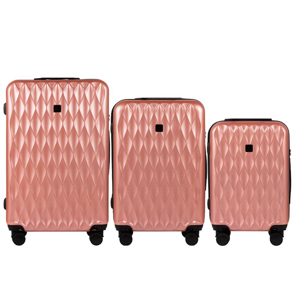 Set di valigie Wings Golden Eagle da 3 pezzi - Rosa, Policarbonato - Foto 1