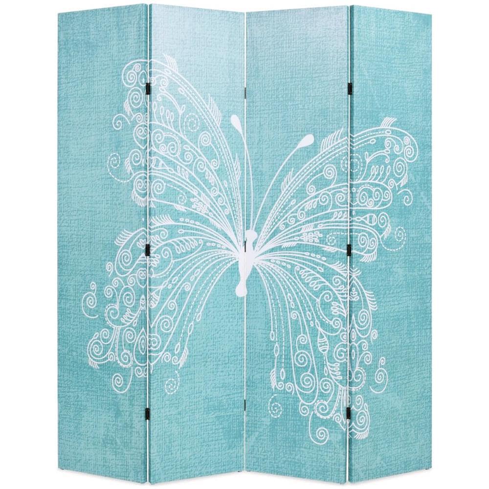 Paravento Pieghevole 160x170 cm Stampa Farfalla Blu - Foto 1
