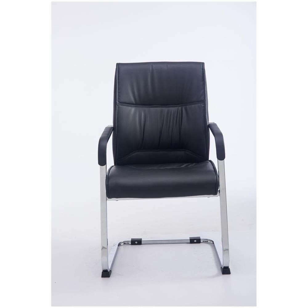 Sedia Cantilever XXL con Braccioli Anubis I Sedia Ospite Ufficio in Similpelle I Sedia Studio Carico Max 260 kg I Sedia Imbottita Attesa Nero - Foto 2