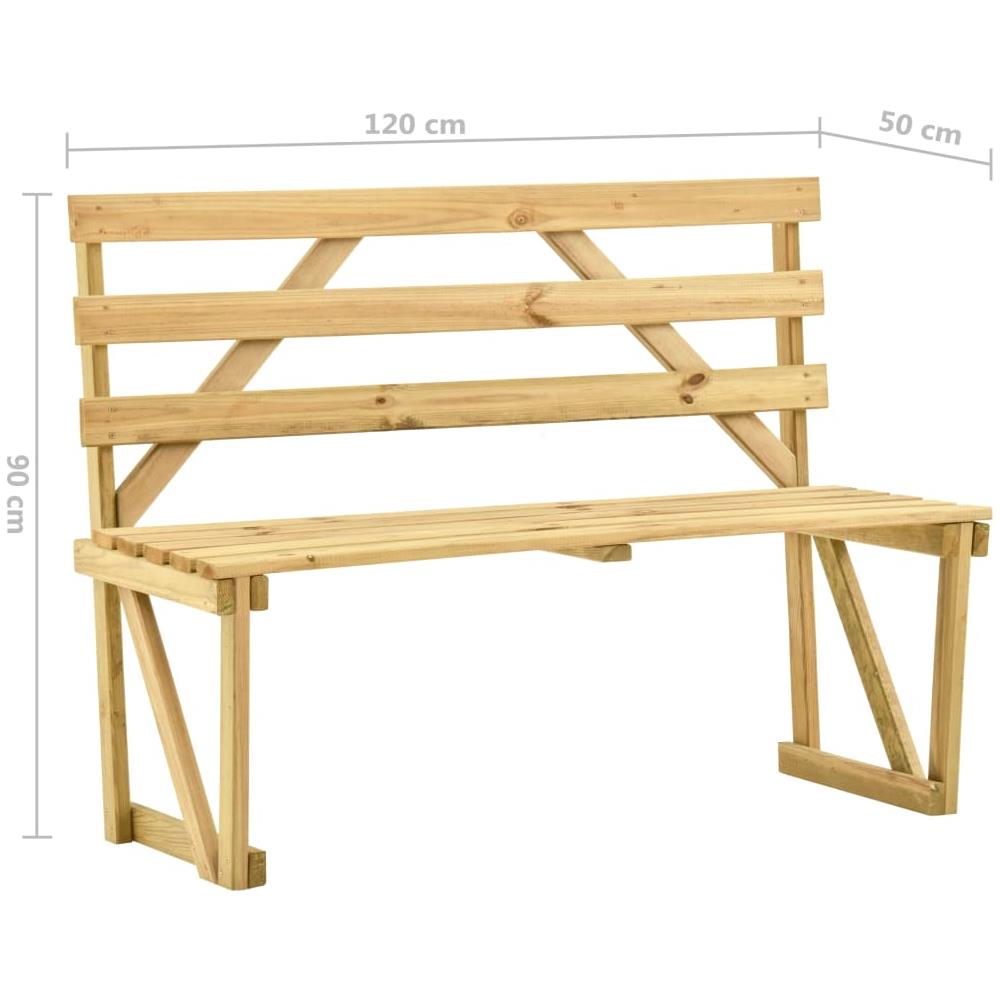 Panca da Giardino 120 cm in Legno di Pino Impregnato - Foto 7