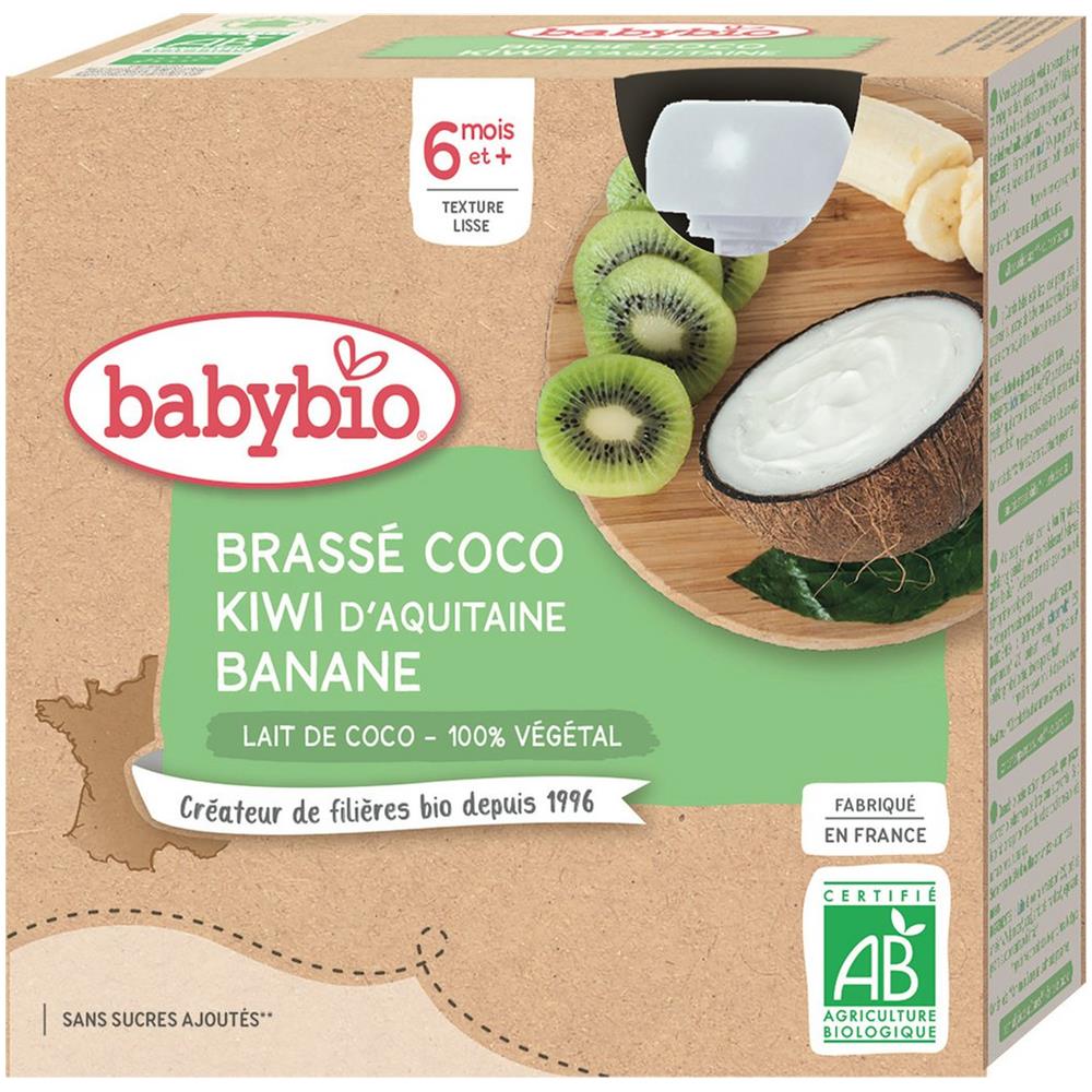 Compote Dès 6 Mois Lait De Coco Kiwi D'aquitaine Banane Ssa Bio - Foto 1