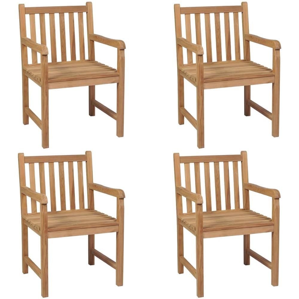 Sedie da Giardino 4 pz con Cuscini Rosso Vino Massello di Teak - Foto 2