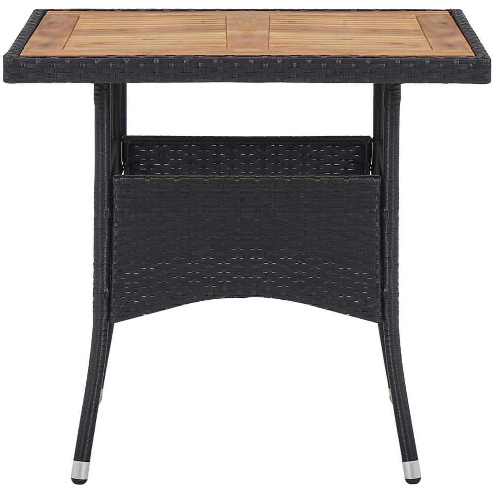 Set Mobili da Pranzo per Giardino 3 pz Nero Polyrattan e Acacia - Foto 3