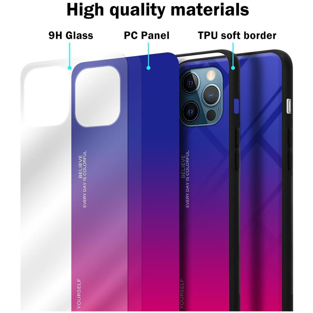 Custodia Compatibile Con Apple Iphone 13 Mini In Viola - Rosso - Coperchio Protettivo Bicolore In Vetro Temperato E Silicone Tpu - Foto 7