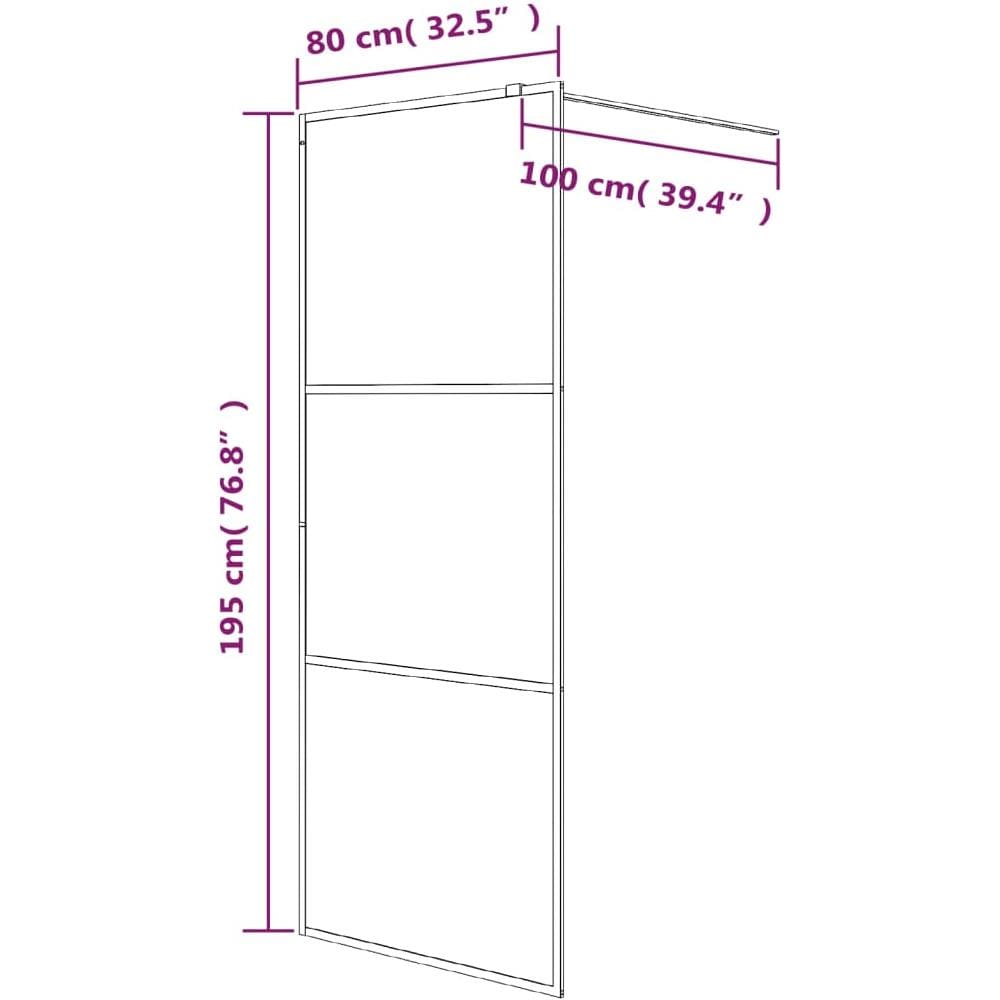 Parete Doccia Walk In 80x195 Cm Vetro Semi Smerigliato Esg - Foto 2