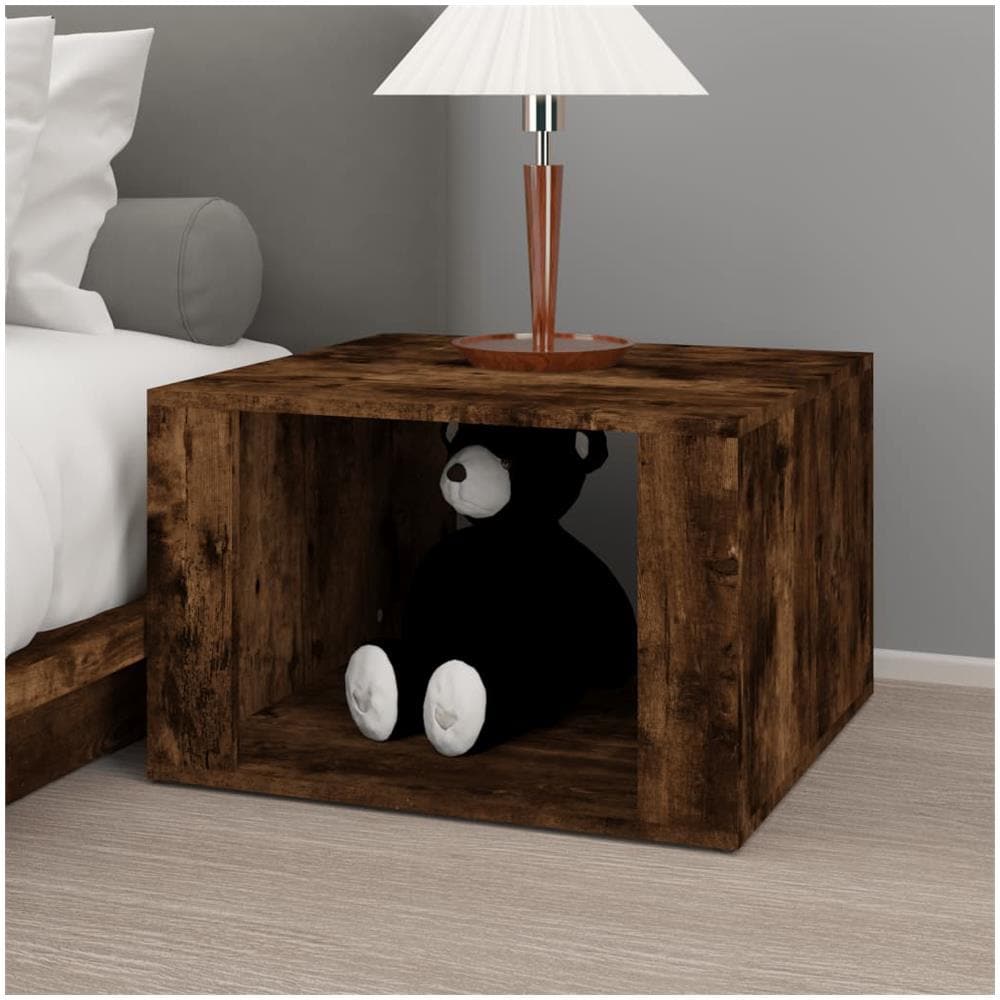 Comodino Rovere Fumo 57x55x36 Cm In Legno Multistrato - Foto 3