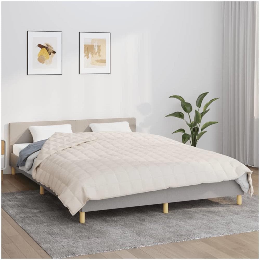 Coperta Ponderata Crema Chiaro 220x240 Cm 11 Kg Tessuto - Foto 1