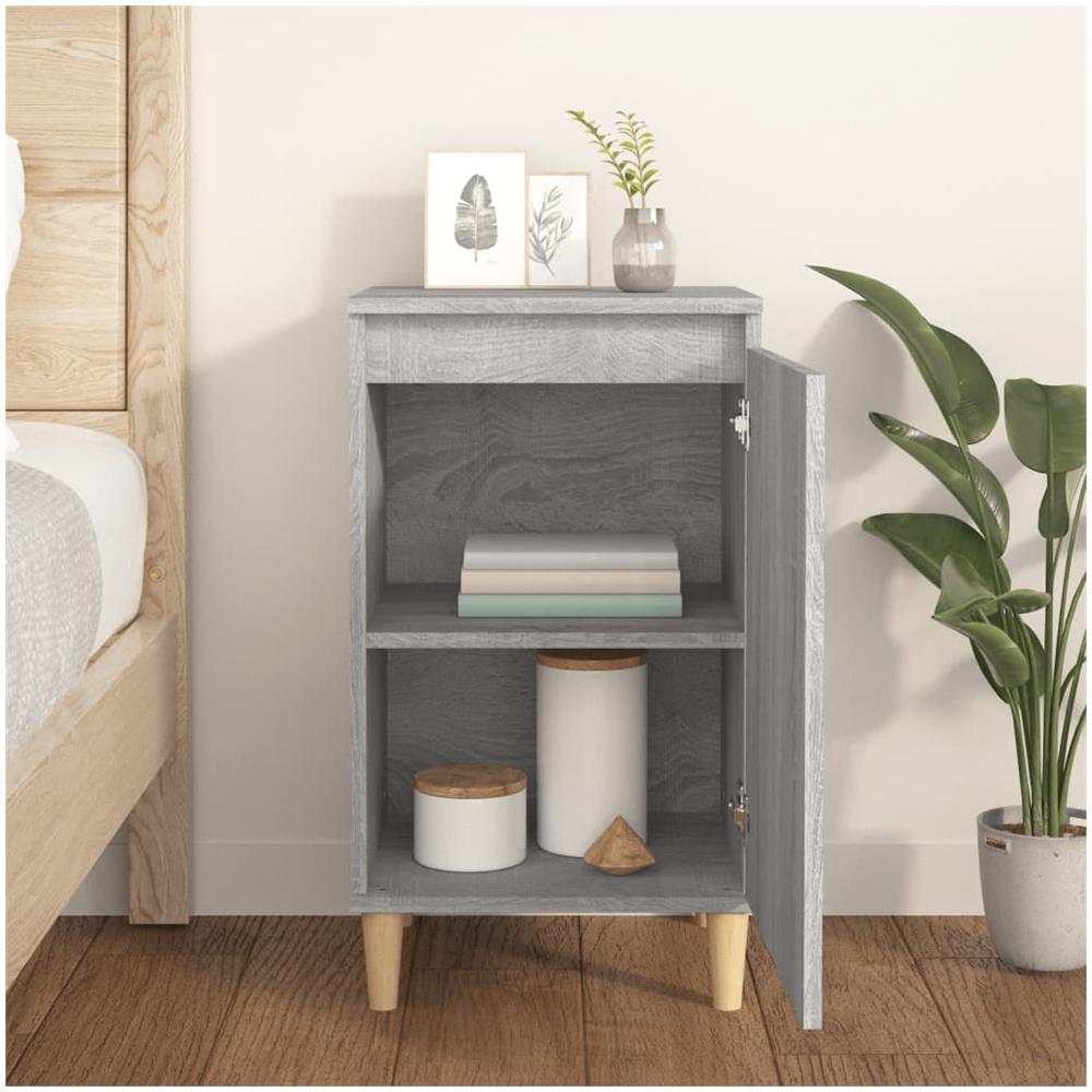 Comodino Grigio Sonoma 40x35x70 Cm In Legno Multistrato - Foto 3